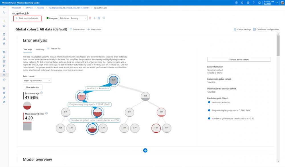 Microsoft Azure Machine Learning Studio screenshot.